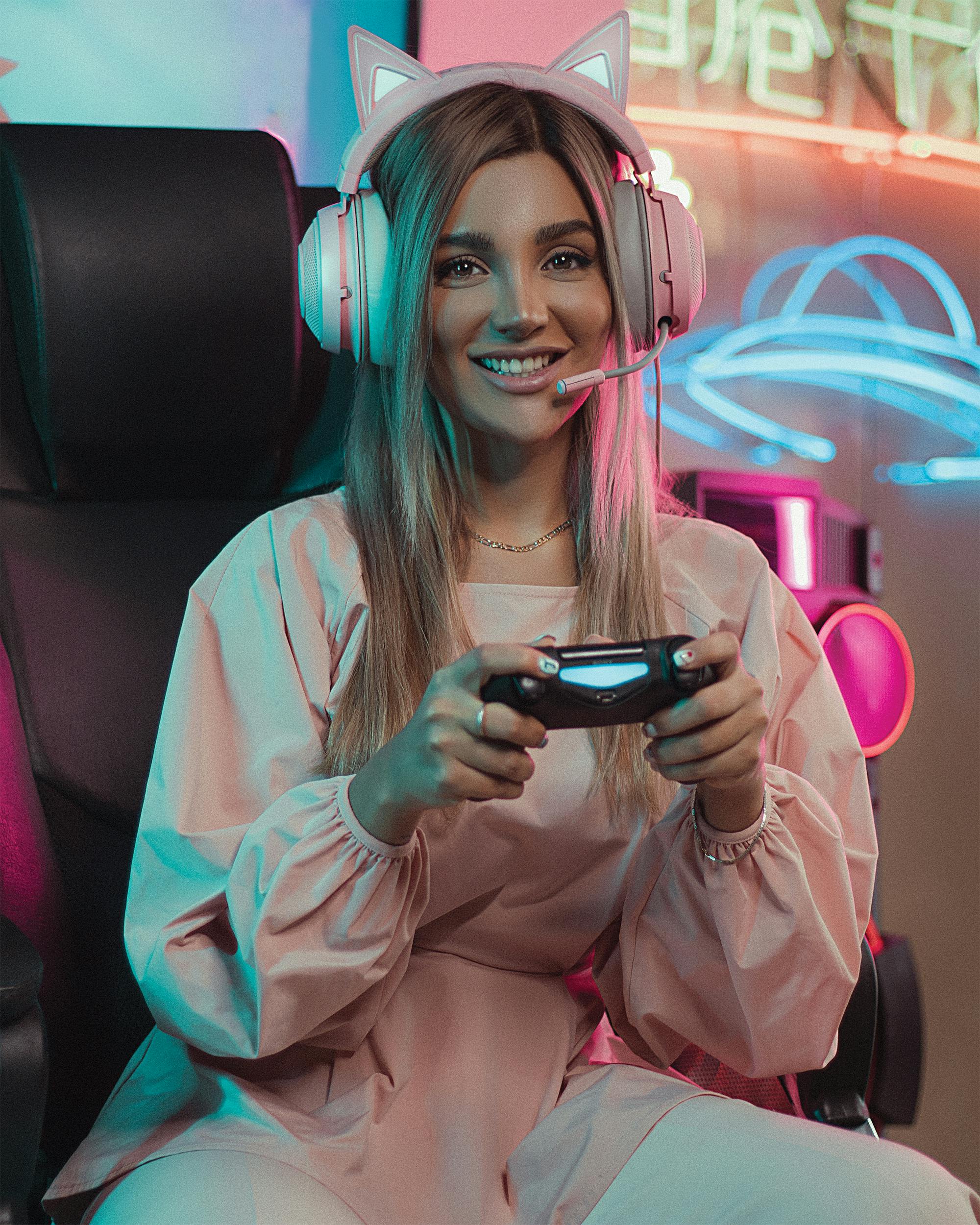 Grandma playing video game